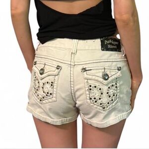 Vintage Y2K style Antique Rivet studded bling white denim jeans small